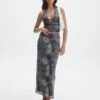 Print Mesh Midi Skirt -Style Fashion Fit r marina mesh maxi skirt mink tie dye front sl53303rpri
