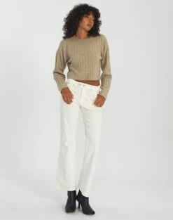 High Rise Tailored Wide Leg Panelled Pant -Style Fashion Fit r pamela low rise boot cut cord milk front pw78812rcor 2