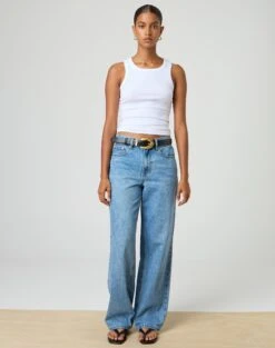 Supersoft Backless Tank Top -Style Fashion Fit r piper puddle baggy jeans riley vintage wash front jd51910pden 3