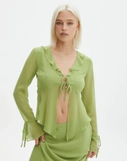 Split Tie Front Blouse -Style Fashion Fit r riley ruffle blouse wassa bae front bl64192rchi