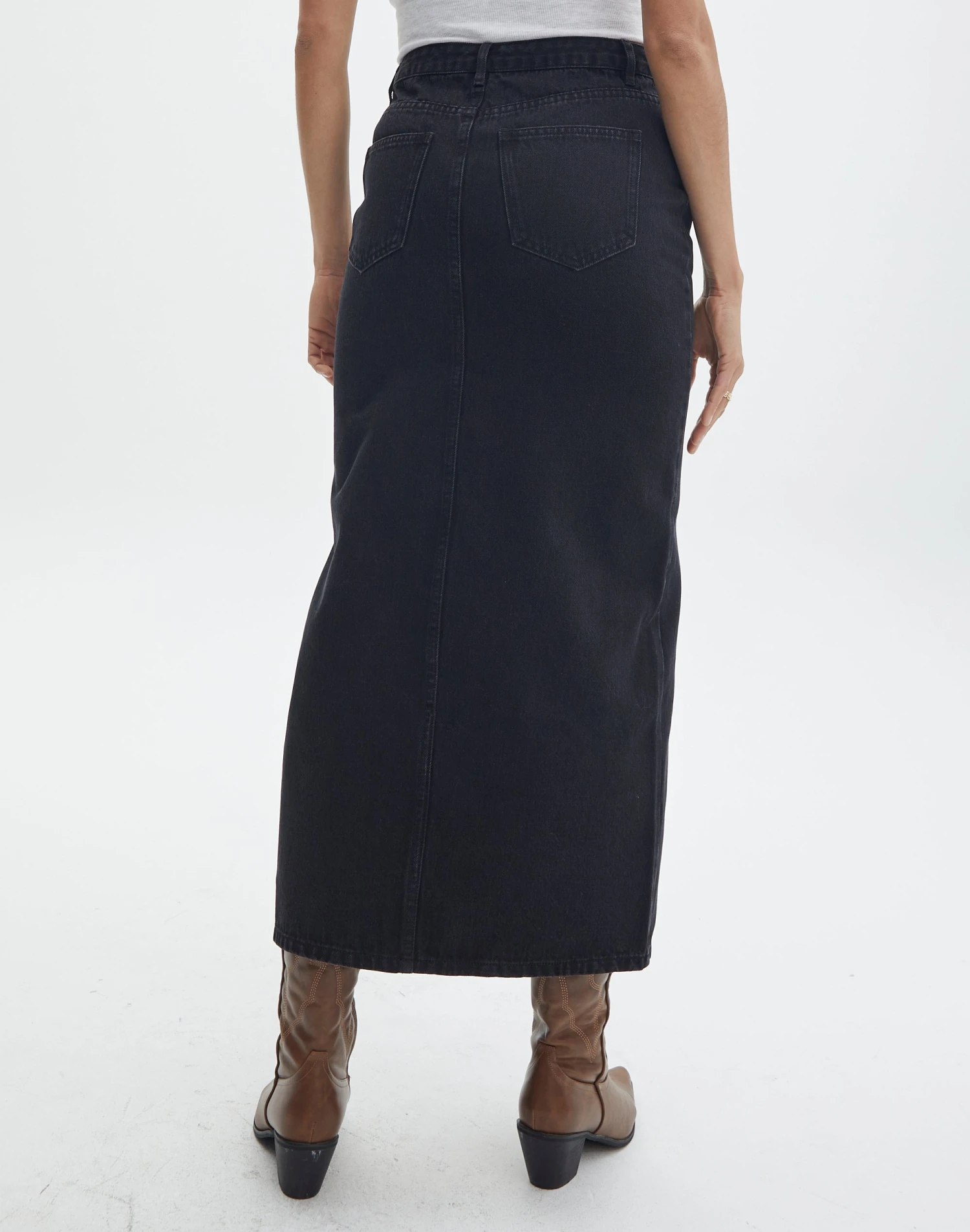 Split Front Denim Midi Skirt 16 Split Front Denim Midi Skirt - Image 14