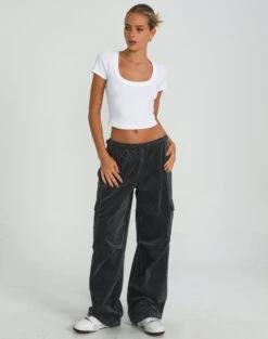 Mid Rise Cord Cargo Pant -Style Fashion Fit r saffie mid rise cargo pant shadow dancer full pw78180rcor