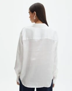 Pocket Satin Long Sleeve Shirt -Style Fashion Fit r scout satin shirt milk back bl106816rsat