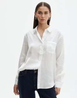 High Waist Relaxed Tailored Pant -Style Fashion Fit r scout satin shirt milk front bl106816rsat 3