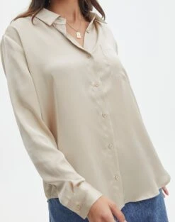 Pocket Satin Long Sleeve Shirt -Style Fashion Fit r scout satin shirt what the shell imageback bl106816rsat
