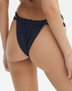 Strappy Ruched Bikini Bottom -Style Fashion Fit r sloanne split ruched bikini brief black back ga136181rpln