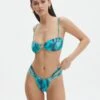 Printed Strappy Ruched Bikini Bottom -Style Fashion Fit r sloanne split ruched bikini brief mystic butterflies front ga136181rmsb 1