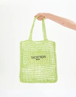 Triangle Padded Halter Bikini Top -Style Fashion Fit rafa raffia tote bag lime splice front bg54591raf 1