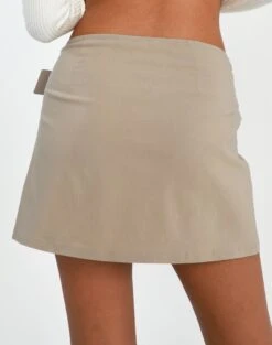 Belted High Waist Pleated Mini Skirt -Style Fashion Fit riggs cargo pleated mini skirt on the rocks back ss92078ben