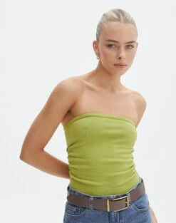 Strapless Ruched Knit Bandeau -Style Fashion Fit riley rouched side boobtube wassa bae front kv85755vn