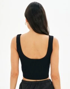 Sweetheart Ruched Cropped Tank -Style Fashion Fit roddi ruched tank black back kv63199rib