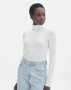 Ribbed Turtleneck Top