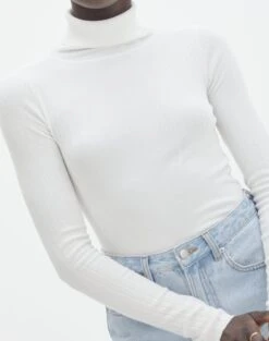 Ribbed Turtleneck Top -Style Fashion Fit roger roll neck milk imageback kl79039vn