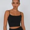 Active Seamless Ribbed Contour Cropped Tank -Style Fashion Fit rosa seamless tank black front tv53576hvs