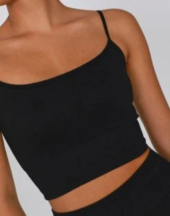 Active Seamless Ribbed Contour Cropped Tank -Style Fashion Fit rosa seamless tank black imageback tv53576hvs