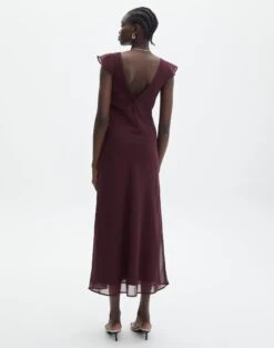 V Front Bias Cut Maxi Dress -Style Fashion Fit rufus chiffon maxi dress cherry oh back dl92461peb