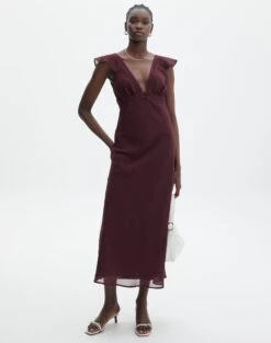 V Front Bias Cut Maxi Dress -Style Fashion Fit rufus chiffon maxi dress cherry oh full dl92461peb