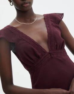 V Front Bias Cut Maxi Dress -Style Fashion Fit rufus chiffon maxi dress cherry oh imageback dl92461peb