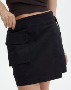Cargo Wrap Mini Skirt -Style Fashion Fit ryder wrapped mini skirt black full ss96421cot