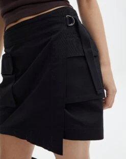 Cargo Wrap Mini Skirt -Style Fashion Fit ryder wrapped mini skirt black imageback ss96421cot