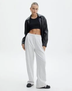 Wide Leg Jogger -Style Fashion Fit santana jogger snow marle front pw106874oflc 1