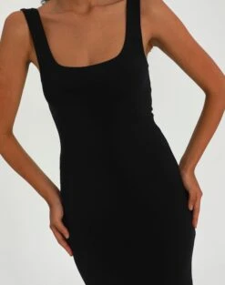 Supersoft Square Neck Slim Fit Maxi Dress -Style Fashion Fit sedona square neck midi black imageback dl106733pln