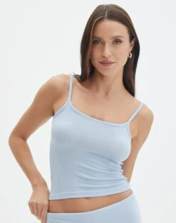 Off Shoulder Long Sleeve Top -Style Fashion Fit sisi modal tank ice cap front tv118176mod 1