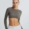 Seamless Cropped Long Sleeve 1 Seamless Cropped Long Sleeve -Style Fashion Fit sophie super cropped seamless top cypress front tl101259rsml