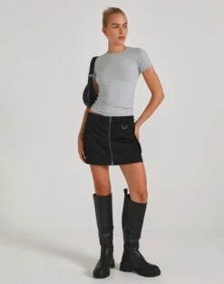 Muslin Tiered Mini Skirt -Style Fashion Fit stella cargo skirt black front ss86240pln 13