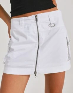 Zip Cargo Mini Skirt -Style Fashion Fit stella cargo skirt white full ss86240pln