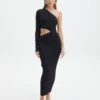 One Shoulder Long Sleeve Maxi Dress 2 One Shoulder Long Sleeve Maxi Dress -Style Fashion Fit stella one sleeve black front kd129008vn 1