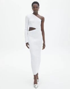 One Shoulder Long Sleeve Maxi Dress -Style Fashion Fit stella one sleeve white full kd129008vn