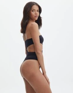 Supersoft One Shoulder Side Cut Out Bodysuit -Style Fashion Fit sully peachy bodysuit black detail tb95431pch