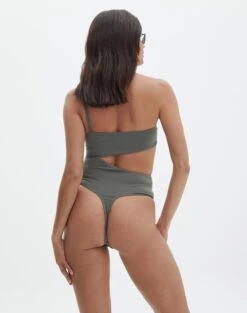 Supersoft One Shoulder Side Cut Out Bodysuit -Style Fashion Fit sully peachy bodysuit cypress back tb95431pch