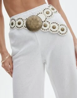 Ringspun Denim Zip Back Corset 29 Ringspun Denim Zip Back Corset -Style Fashion Fit suri circle belt white front be131016new 5