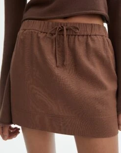 Linen Blend Mini Skirt -Style Fashion Fit t mila tie waist mini skirt deep umber full ss116071tlv