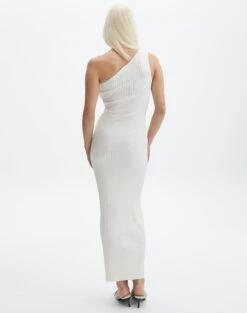 One Shoulder Knit Maxi Dress -Style Fashion Fit t oaklee one shoulder knit dress milk back kd115461tknt