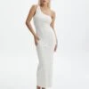 One Shoulder Knit Maxi Dress -Style Fashion Fit t oaklee one shoulder knit dress milk front kd115461tknt