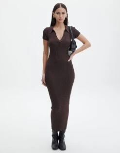 Supersoft Twist Cut Out Long Sleeve Mini Dress -Style Fashion Fit t von v neck ss maxi irish coffee front kd103987tknt 1
