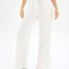 High Rise Tailored Wide Leg Panelled Pant -Style Fashion Fit talia tailored crepe pant white front pw55252cot 2