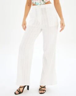 Tailored Side Split Mid Rise Pant 35 Tailored Side Split Mid Rise Pant -Style Fashion Fit talia tailored crepe pant white front pw55252cot 3