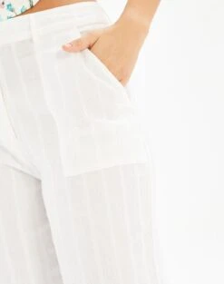 High Rise Tailored Wide Leg Panelled Pant -Style Fashion Fit talia tailored crepe pant white imageback pw55252cot