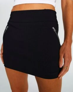 Zip Detail Mini Skirt -Style Fashion Fit tara mini skirt black full ss106548ben