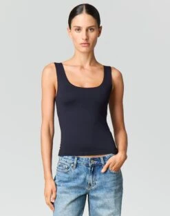 Mid Rise Denim Cargo Jean -Style Fashion Fit tommy tank top black front tv124269pch 1