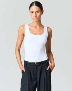 Mid Rise Denim Cargo Jean -Style Fashion Fit tommy tank top white front tv124269pch