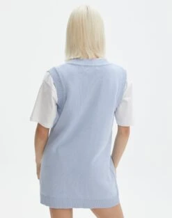 Oversized Vest Dress -Style Fashion Fit twist oversized vest dress icecap back kd127875cot