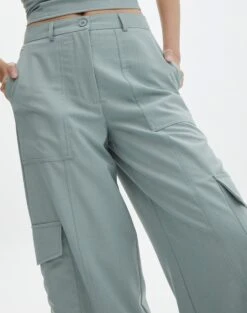 Mid Rise Puddle Cargo Pant -Style Fashion Fit waverly wide leg pant its a big dill imageback pw55427gry