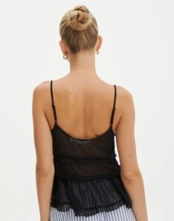 Ruffle Frill Tie Front Top -Style Fashion Fit willa frill black back bv126492peb