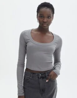 Ringspun Denim Skirt -Style Fashion Fit wylie wide rib scoop gunsmoke front tl53892prib 1