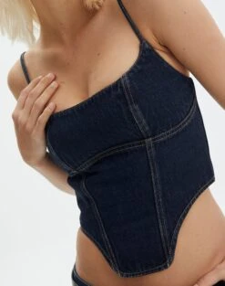 Denim Corset Top -Style Fashion Fit yolanda denim corset top last rodeo indigo imageback bv126939rdnm